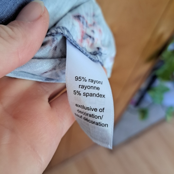 NWT Maurices Braided Spaghetti Strap Floral Faded Blue Tank With Woven Bodice-SM - Picture 7 of 11